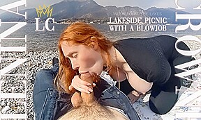 Lakeside Picnic With A Blowjob – Outdoor Redhead Blowjob