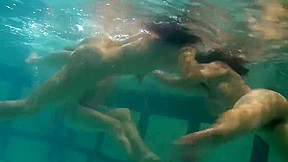 Sexy young teens 18+ swirl in the water