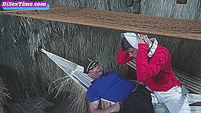 Horny bigass babe cockriding bisex guys