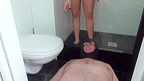 Golden shower in masked face and mouth by Femdom Austria