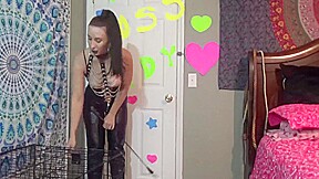 Solo mistress wearing latex shows her tits while talking dirty by Femdom Austria