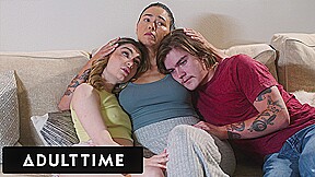 ADULT TIME – MILF Dana Vespoli Has Taboo Threesome WIth Stepbaes To Comfort Scared Demi Hawks