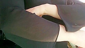 amazing perfect booty candid black tight spandex leggings
