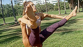 Amateur Brazilian MILF Stretching Outside Before Hardcore Mouth Fucking