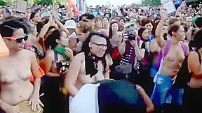 Argentinian women protesting topless