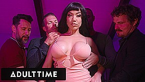 ADULT TIME – Sex Addict Little Puck FISTED DOUBLE PENETRATED DURING ROUGH DVP GANGBANG