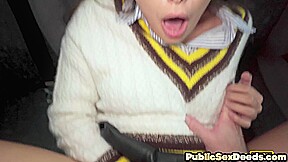 Glasses sweetheart doggystyled by driver