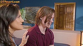 Stunning MILFs sharing cock in 3some