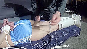 Watch Lady M Bound And Spanked In A Shiny Nylon Shorts