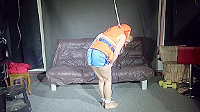 Watching Sexy Sandra Being Tied And Gagged Overhead With Ropes And A Clothgag Wearing A Sexy Lightblue Shiny Nylon Shorts And A Top And A Lifevest (Video)