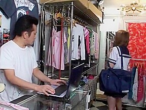 Exotic Japanese chick Momoko Kurisaki in Incredible Cunnilingus, Changing Room JAV scene
