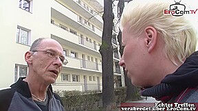German grandpa looks for a woman to fuck on the street