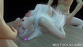 3D Gray Hair Cosplay Model Have Group Sex