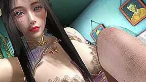 3D Hot Stepsister Teasing Her Big Dick Stepfather to Fuck Her Wet Pussy