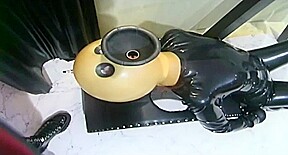 Bondage Domination for a Slave in Latex Dress