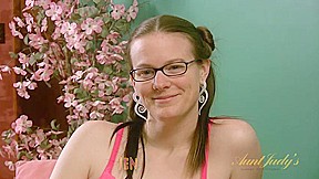 Jen gives an interview and striptease