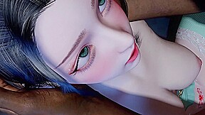 3D Asian Wife Cheating with Big Black Cock and Pissing a Lot