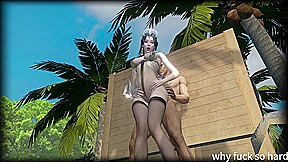 3D Hot Mature MILF Wearing Sexy Lingerie Cheating with Big Dick on the Beach