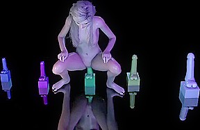 A girl testing dildos: 3D porn