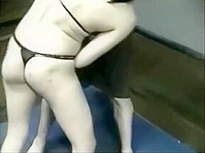 Asian Girl Wrestling Ballbusting