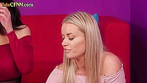 British CFNM femdoms jerks cock in group HJ till cumshot