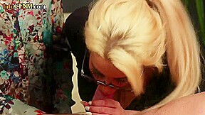 CFNM perv MILFs tugging cock in 3 way before letting him cum