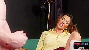 College uniform teases professor cock till cumshot