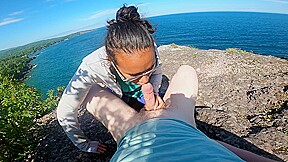 Cute Amateur teen 18+ Does Risky Deepthroat On Park Trail Cliff Side By The Beach Pov 4k