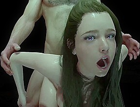 Cute brunette girl loves anal standing up with her hands pulled back : 3D porn