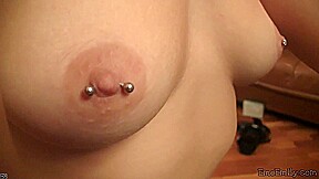 Naughty emo babe gets her tits out for webcam scene