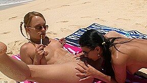 Rest On The Public Beach. Two Nudists Fucking Each Other In The Sand