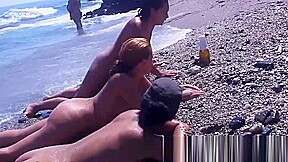 Sexy nudist ladies in nature’s garb on the beach