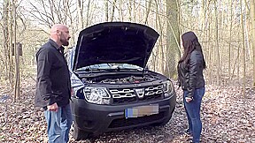 She Sucks His Cock And He Helps Her About The Car