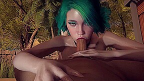 Smoking Hot Girl With Green Hair Gives a Sloppy Blowjob in POV – 3D Porn