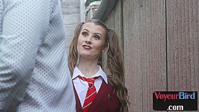 Voyeuristic schoolbabe strips and teases