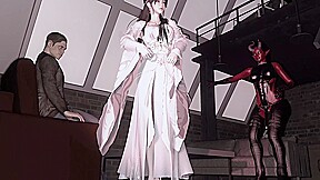 3D Big Boobs Asian Slut Got Her Wet Pussy Fucked by Two Big Cock