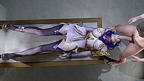 3D Big Boobs Asian Wife with Sexy Dress Cheating with Stranger