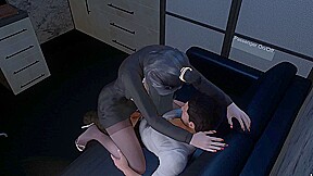 3D Sexy Boss Naked Her Wet Pussy Teasing Her Workmate