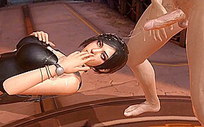 Ada Wong Throat Fucked while laying on her back : Resident Evil