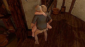 Grey Old Man Pounding Hot Blonde on the Wall