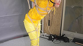 Marie Tied And Gagged In Shiny Nylon Rainwear