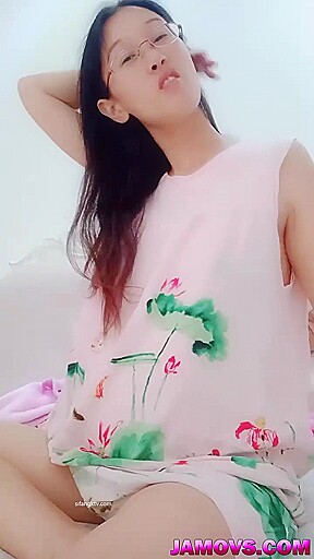 Slim Asian guy fucks his beautiful girlfriend in lingerie on camera