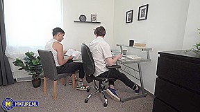 A Sexual Education Old & Young Threesome With 62 Year Old Granny Mia And Her Stepgrandson And Friend