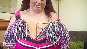 Big tits BBW lactating cheerleader