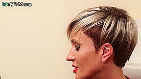 CFNM inked toilet domina in high heels jerks BFs cock