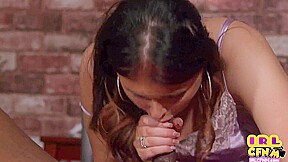 CFNM IR femdom babe in nightgown sucking bondage BBC guy