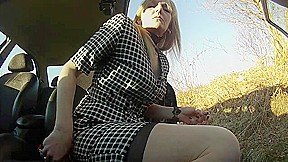 In the frontseat – Wearing cage panties