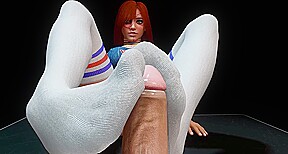 Long Socks Footjob with Gender Bender Chucky