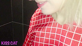 McDonald’s public doggy & blowjob with cum on tits in toilet