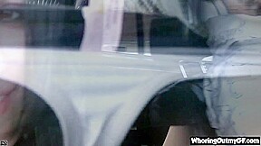 Rene fingering Pussy closeup in car